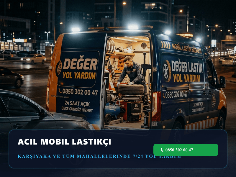 Acil Lastikçi için Karşıyaka mobil lastik ve yol yardım aracı