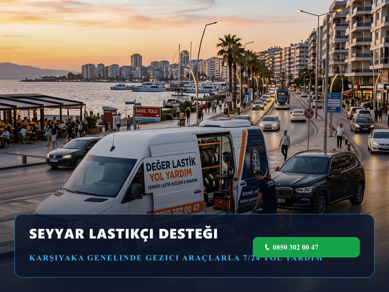Seyyar Lastikçi için Karşıyaka mobil lastik ve yol yardım aracı